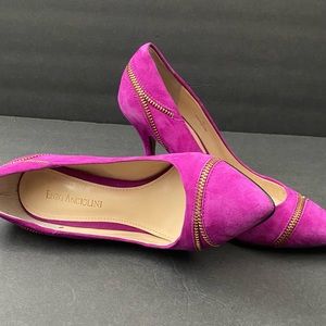 Beautiful Enzo Angioloni Fushia Pink Purple Zipper Pumps- Size 7M.